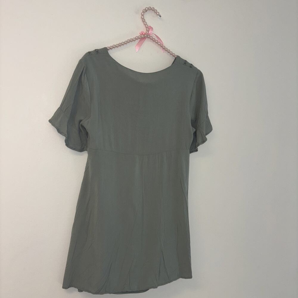 Women’s Sz Xxs Mini Dress‎ Lace Cottage Peasant PrepBabydoll Green Flutter Boho - Picture 8 of 8